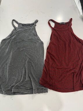 Halogen Striped Racerback Tank - Black/White and Red/Black